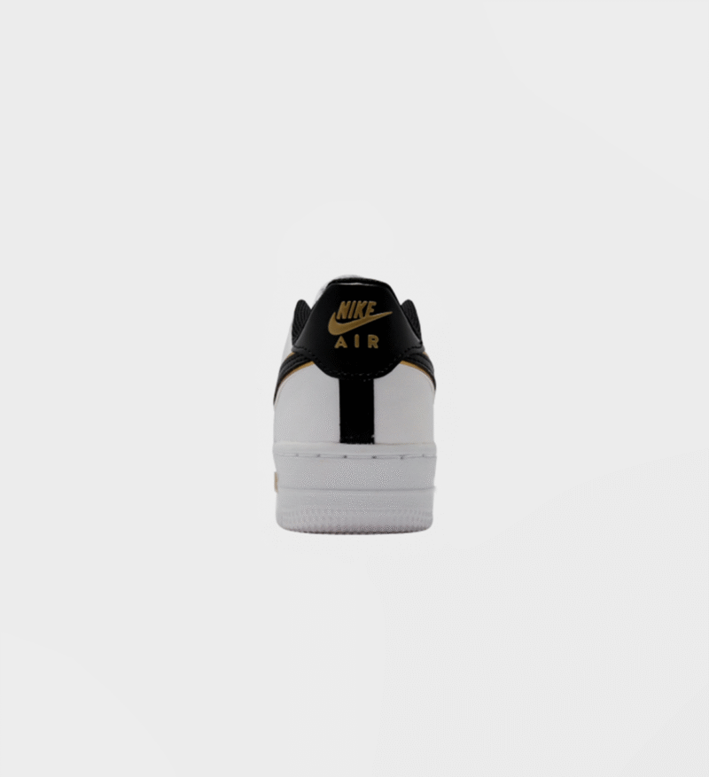 Nike Air Force 1 LV8 GS White Black Metallic Gold