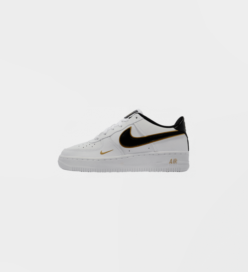 Nike Air Force 1 LV8 GS White Black Metallic Gold